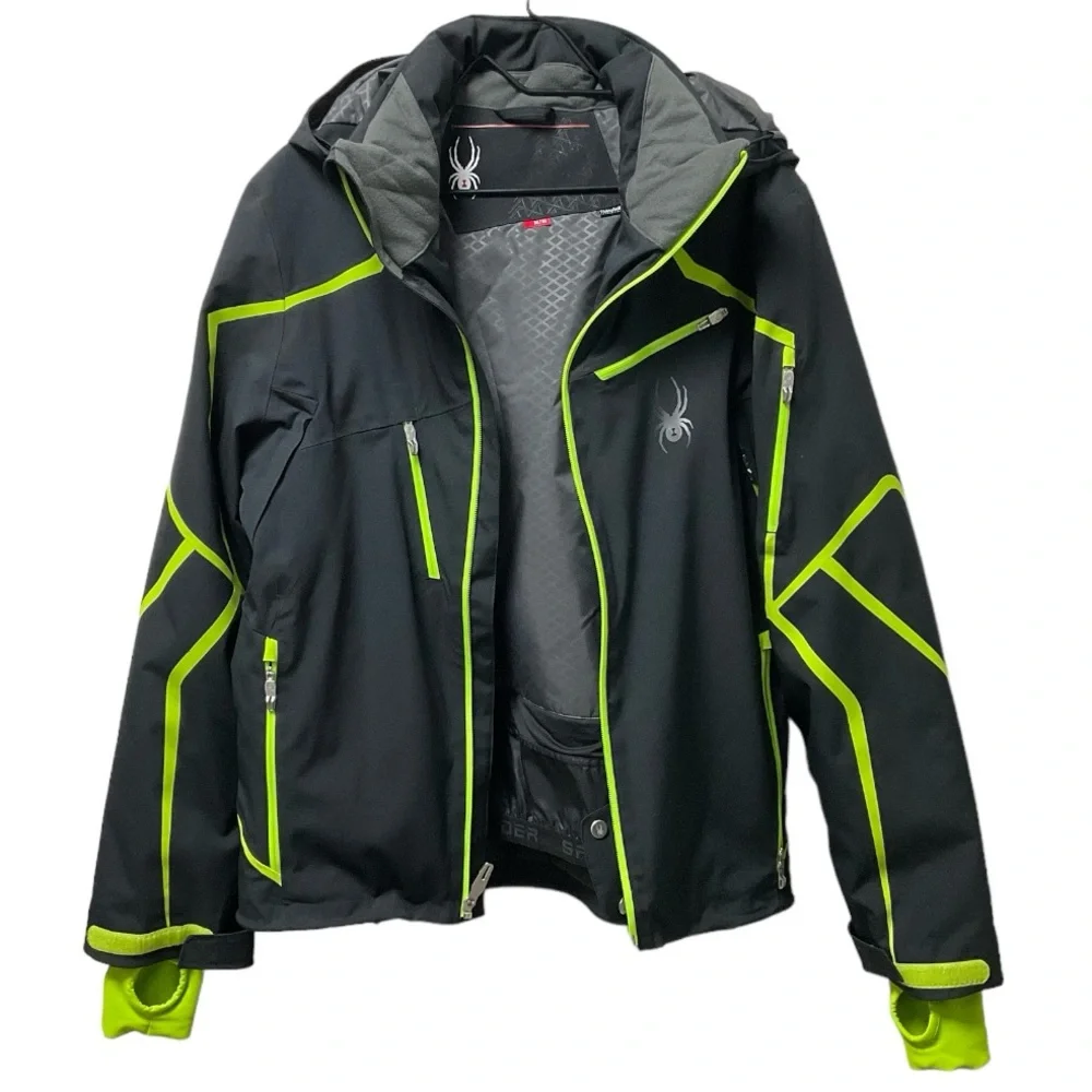 🕷️Spyder XTL Warm Thinsulate Insulation Multi Pocket Hooded Zipper Jacket! - Picture 10 of 11